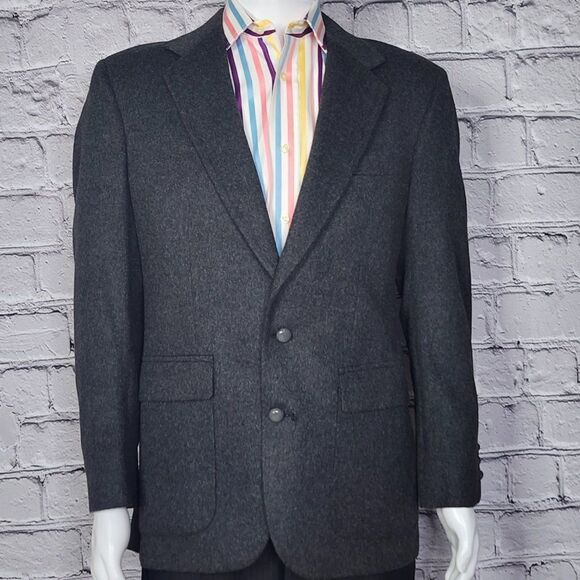 Vintage Hunt Valley Grey Camelhair Sports Coat, Men's 40R - Picture 2 of 13